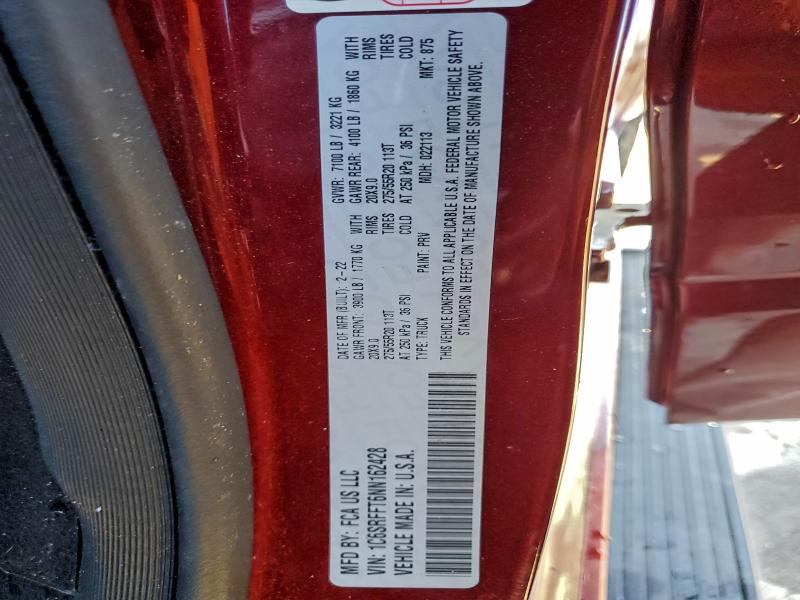 Продажа на аукционе авто 2022 Ram 1500, vin: 1C6SRFFT6NN162428, номер лота: 94229135