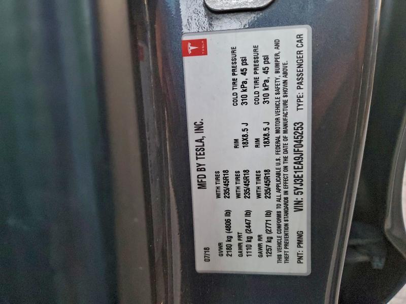 94676335 :رقم المزاد ، 5YJ3E1EA9JF045253 vin ، 2018 Tesla Model 3 مزاد بيع