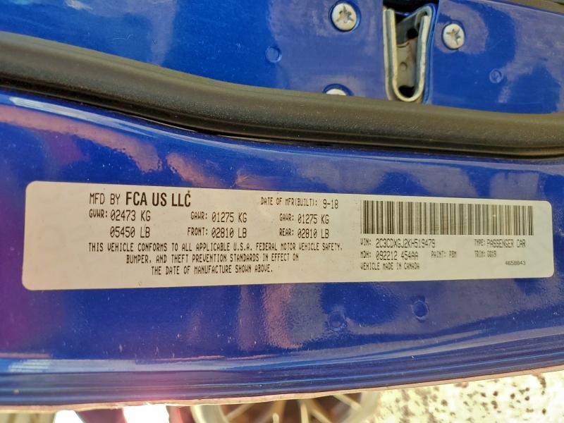 Продажа на аукционе авто 2019 Dodge Charger, vin: 2C3CDXGJ2KH519479, номер лота: 93686035