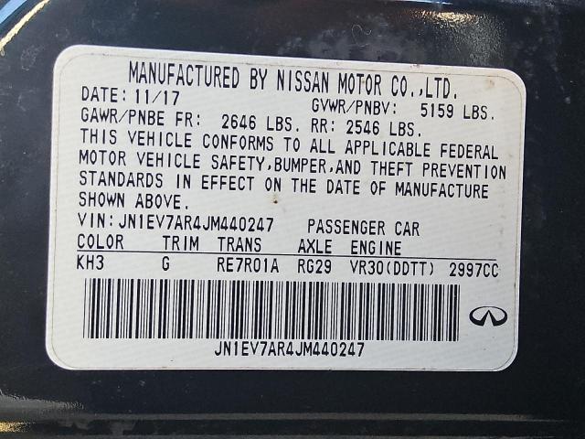 Продаж на аукціоні авто 2018 Infiniti Q50 Luxe, vin: JN1EV7AR4JM440247, номер лоту: 91389965