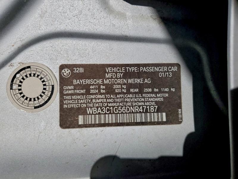 Продаж на аукціоні авто 2013 Bmw 328 I Sule, vin: WBA3C1G56DNR47187, номер лоту: 94226055