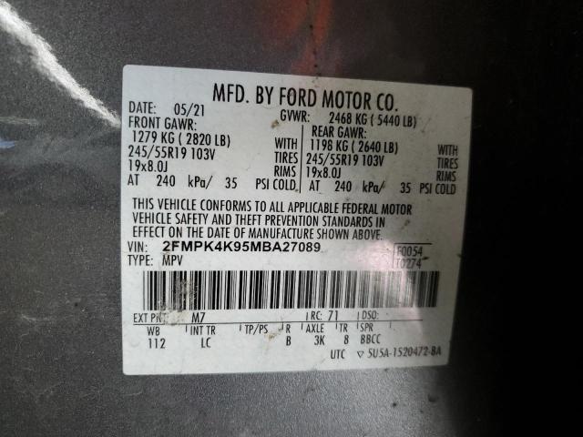 Aukcja sprzedaży 2021 Ford Edge Titan, vin: 2FMPK4K95MBA27089, numer aukcji: 93040155