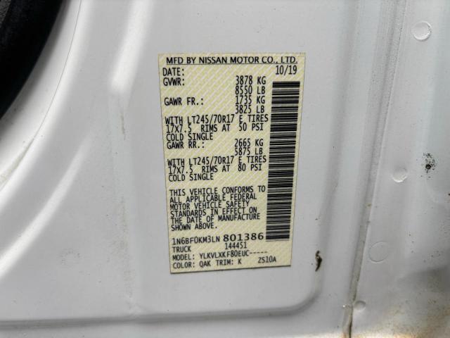Продаж на аукціоні авто 2020 Nissan Nv 1500 S, vin: 1N6BF0KM3LN801386, номер лоту: 92921215