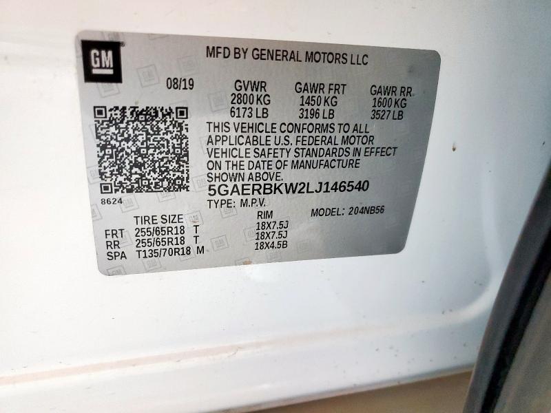 Aukcja sprzedaży 2020 Buick Enclave Es, vin: 5GAERBKW2LJ146540, numer aukcji: 91197975