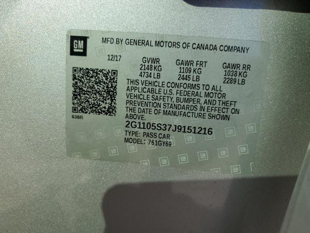 Aukcja sprzedaży 2018 Chevrolet Impala, vin: 2G1105S37J9151216, numer aukcji: 92933855
