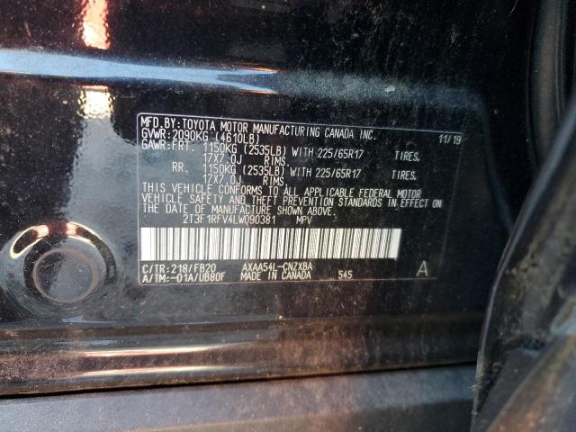 2020 Toyota Rav4 მანქანა იყიდება აუქციონზე, vin: 2T3F1RFV4LW090381, აუქციონის ნომერი: 92291975
