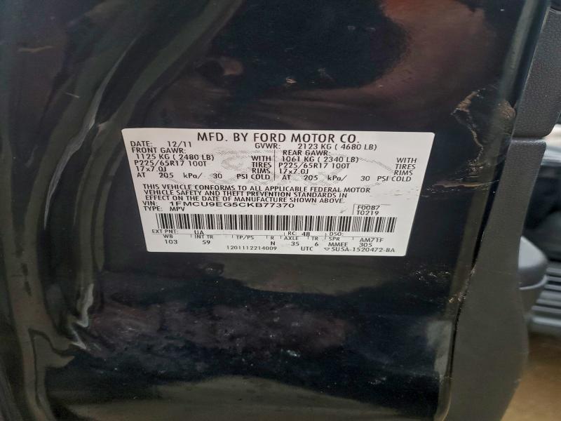 Продаж на аукціоні авто 2012 Ford Escape, vin: 1FMCU9EG5CKB77370, номер лоту: 94576225