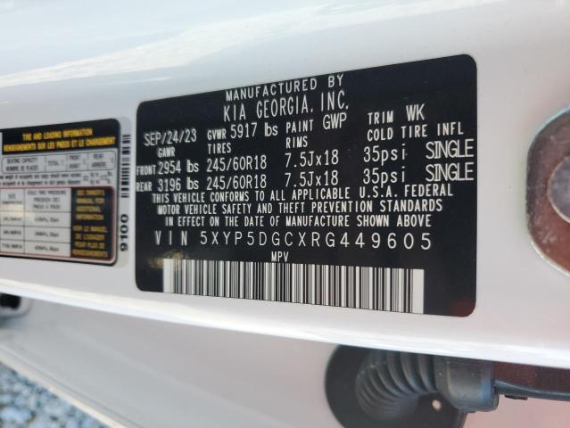 2024 Kia Telluride მანქანა იყიდება აუქციონზე, vin: 5XYP5DGCXRG449605, აუქციონის ნომერი: 92654235