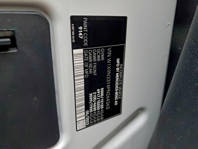 Aukcja sprzedaży 2023 Mercedes-benz Sprinter, vin: W1X9N33Y4PN264363, numer aukcji: 92738905