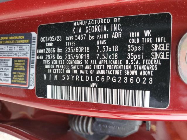 Aukcja sprzedaży 2023 Kia Sorento, vin: 5XYRLDLC6PG236023, numer aukcji: 91226725