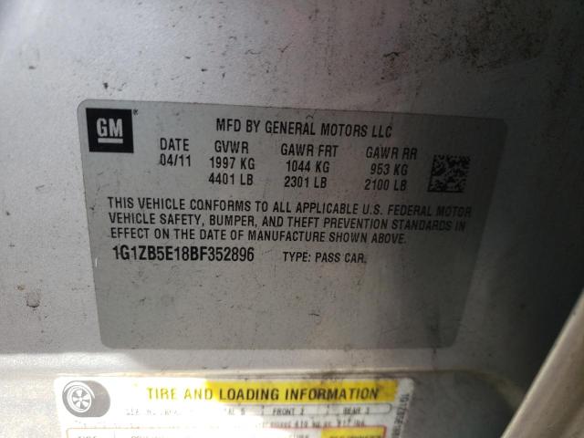 Продажа на аукционе авто 2011 Chevrolet Malibu, vin: 1G1ZB5E18BF352896, номер лота: 91640915