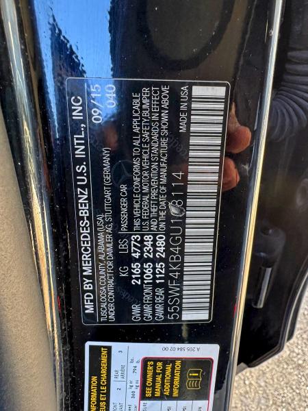 Aukcja sprzedaży 2016 Mercedes-benz C 300 4mat, vin: 55SWF4KB4GU108114, numer aukcji: 95302875