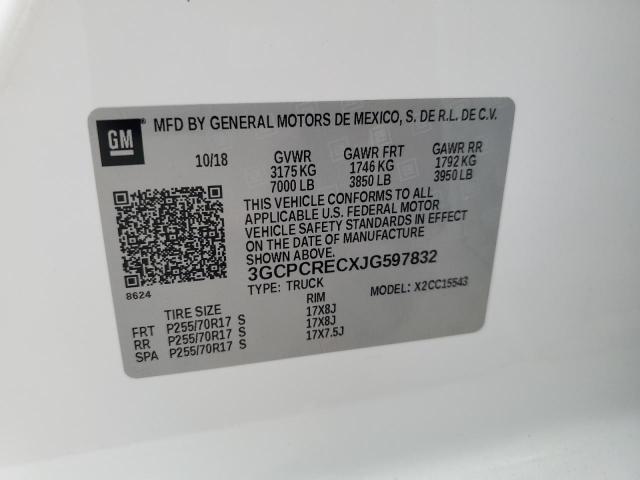 Aukcja sprzedaży 2018 Chevrolet Silverado, vin: 3GCPCRECXJG597832, numer aukcji: 91278315