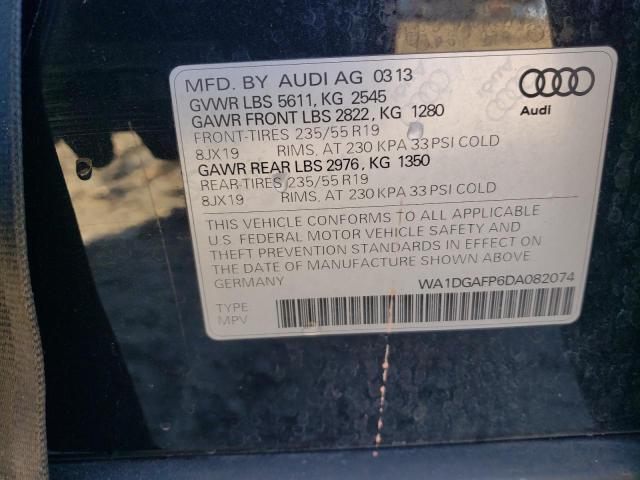 2013 Audi Q5 მანქანა იყიდება აუქციონზე, vin: WA1DGAFP6DA082074, აუქციონის ნომერი: 91884645