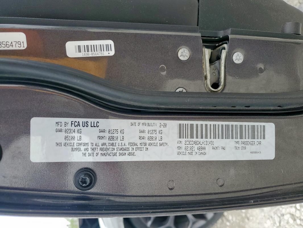 92698505 :رقم المزاد ، 2C3CCABGXLH131431 vin ، 2020 Chrysler 300 مزاد بيع
