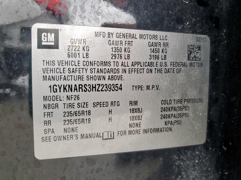 Aukcja sprzedaży 2017 Cadillac Xt5, vin: 1GYKNARS3HZ239354, numer aukcji: 93633845