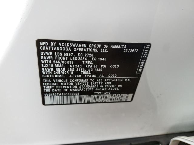 Продаж на аукціоні авто 2018 Volkswagen Atlas, vin: 1V2KR2CA3JC530993, номер лоту: 92936665
