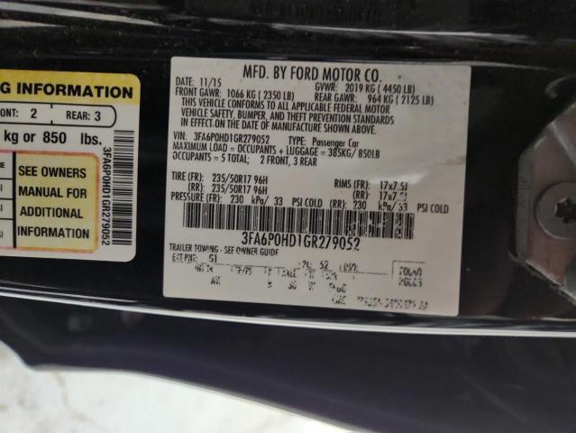 Продажа на аукционе авто 2016 Ford Fusion Se, vin: 3FA6P0HD1GR279052, номер лота: 91141805