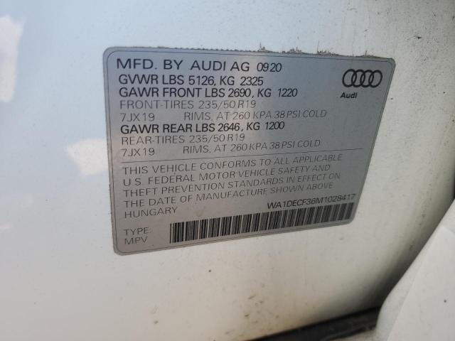 Продажа на аукционе авто 2021 Audi Q3, vin: WA1DECF36M1028417, номер лота: 93472345