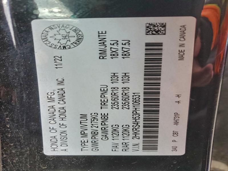 94126215 :رقم المزاد ، 2HKRS4H53PH106531 vin ، 2023 Honda Cr-v Sport مزاد بيع
