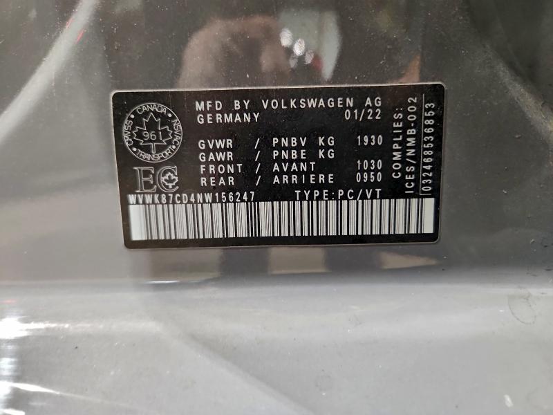 94698775 :رقم المزاد ، WVWK87CD4NW156247 vin ، 2022 Volkswagen Gti مزاد بيع