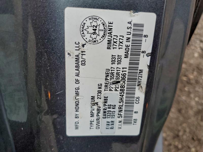 Продажа на аукционе авто 2011 Honda Odyssey, vin: 5FNRL5H45BB506611, номер лота: 93909975