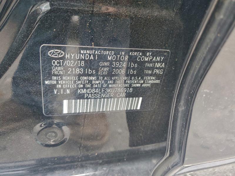 Продаж на аукціоні авто 2019 Hyundai Elantra, vin: KMHD84LF3KU786918, номер лоту: 94083655