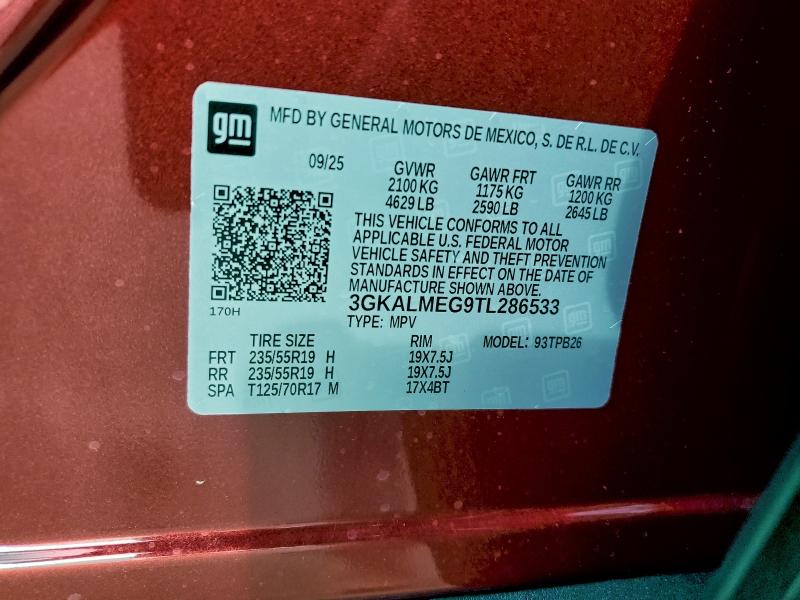 2026 Gmc Terrain მანქანა იყიდება აუქციონზე, vin: 3GKALMEG9TL286533, აუქციონის ნომერი: 94316665