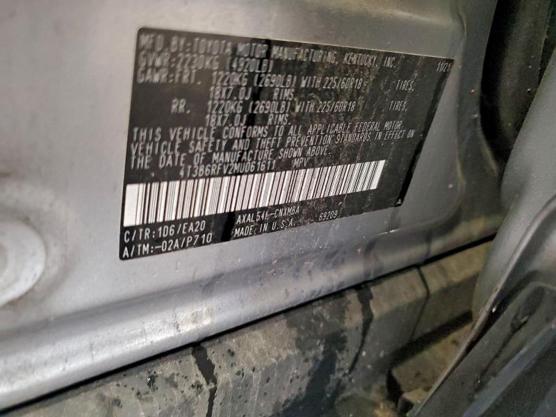 2021 Toyota Rav4 მანქანა იყიდება აუქციონზე, vin: 4T3B6RFV2MU061611, აუქციონის ნომერი: 94118985
