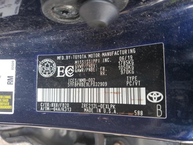 2020 Toyota Corolla მანქანა იყიდება აუქციონზე, vin: 5YFBPRBE9LP032909, აუქციონის ნომერი: 93203035