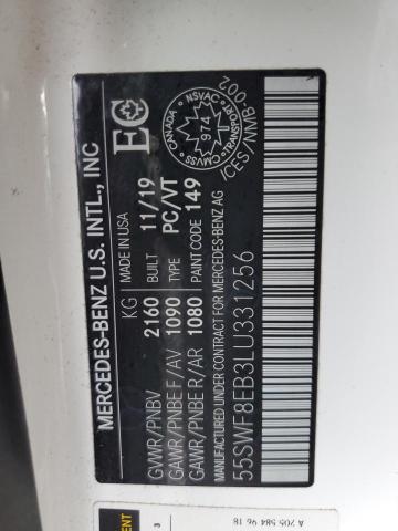 Aukcja sprzedaży 2020 Mercedes-benz C, vin: 55SWF8EB3LU331256, numer aukcji: 92942925