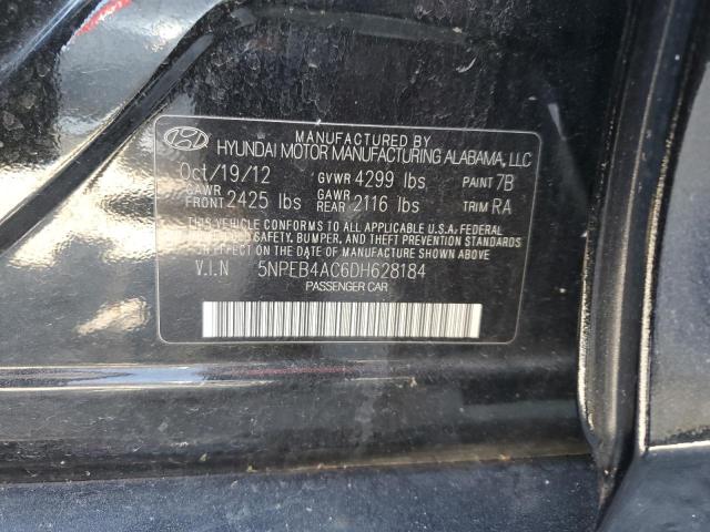 92121785 :رقم المزاد ، 5NPEB4AC6DH628184 vin ، 2013 Hyundai Sonata مزاد بيع