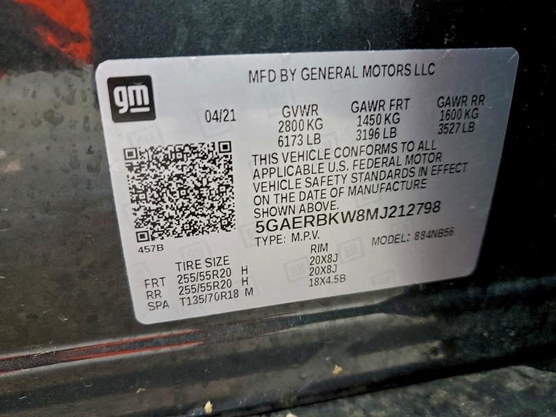 Продажа на аукционе авто 2021 Buick Enclave, vin: 5GAERBKW8MJ212798, номер лота: 93835025