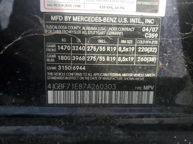 Aukcja sprzedaży 2007 Mercedes-benz Gl, vin: 4JGBF71E87A260303, numer aukcji: 92642205