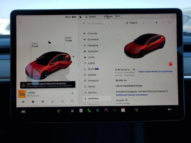 2022 Tesla Model 3 მანქანა იყიდება აუქციონზე, vin: 5YJ3E1EB1NF273763, აუქციონის ნომერი: 91662595