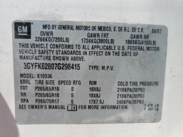 Продажа на аукционе авто 2007 Cadillac Escalade E, vin: 3GYFK62807G298415, номер лота: 91041315