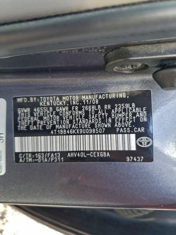 Продаж на аукціоні авто 2009 Toyota Camry, vin: 4T1BB46KX9U098507, номер лоту: 93973545