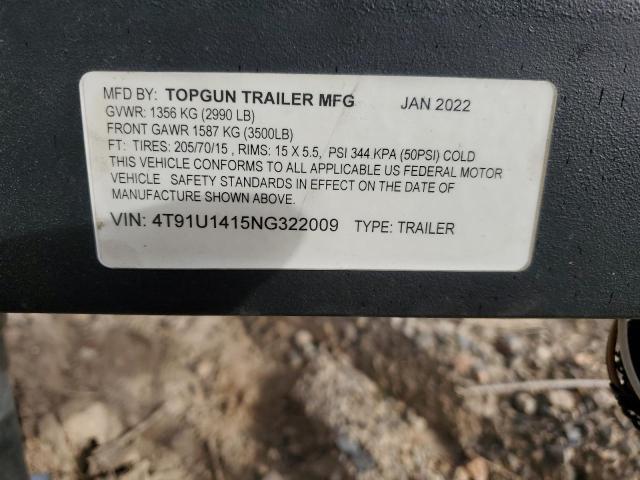 2022 Trlr Trailer მანქანა იყიდება აუქციონზე, vin: 4T91U1415NG322009, აუქციონის ნომერი: 92468725