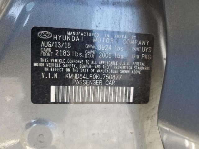 92048395 :رقم المزاد ، KMHD84LF0KU750877 vin ، 2019 Hyundai Elantra مزاد بيع