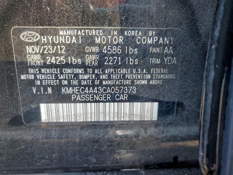 Продажа на аукционе авто 2012 Hyundai Sonata, vin: KMHEC4A43CA057373, номер лота: 94515905
