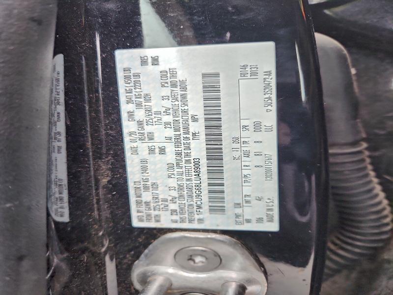 Продажа на аукционе авто 2020 Ford Escape, vin: 1FMCU9G68LUA89003, номер лота: 94040765