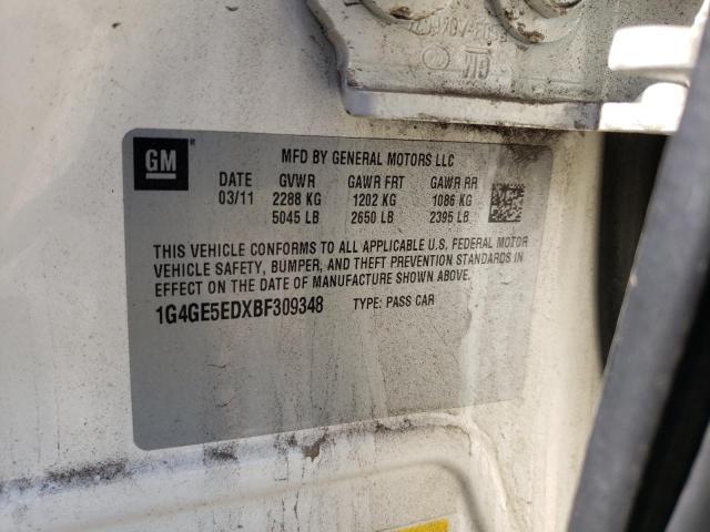 91484125 :رقم المزاد ، 1G4GE5EDXBF309348 vin ، 2011 Buick Lacrosse مزاد بيع