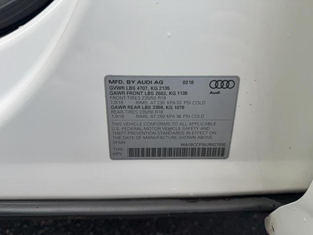 Продаж на аукціоні авто 2018 Audi Q3 Premium, vin: WA1BCCFS6JR027592, номер лоту: 94123035
