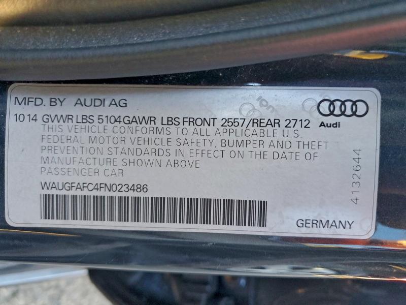 Aukcja sprzedaży 2015 Audi A6 Premium, vin: WAUGFAFC4FN023486, numer aukcji: 93895535