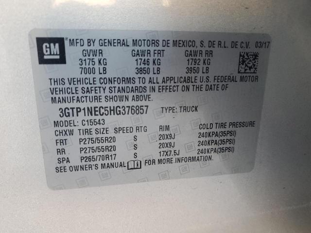 Aukcja sprzedaży 2017 Gmc Sierra, vin: 3GTP1NEC5HG376857, numer aukcji: 91441875