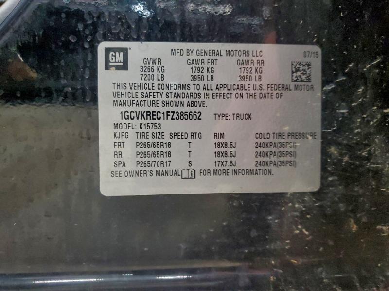 Продажа на аукционе авто 2015 Chevrolet Silverado, vin: 1GCVKREC1FZ385662, номер лота: 94160995