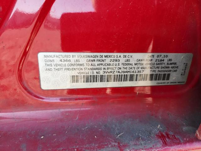 2010 Volkswagen Jetta მანქანა იყიდება აუქციონზე, vin: 3VWRZ7AJ9AM161357, აუქციონის ნომერი: 91983865