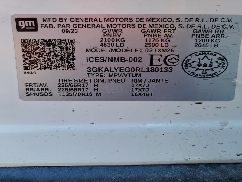Aukcja sprzedaży 2024 Gmc Terrain At, vin: 3GKALYEG0RL180133, numer aukcji: 94031845