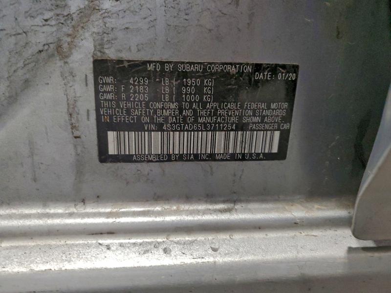 Aukcja sprzedaży 2020 Subaru Impreza, vin: 4S3GTAD65L3711254, numer aukcji: 93521735