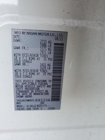2015 Nissan Pathfinder მანქანა იყიდება აუქციონზე, vin: 5N1AR2MM4FC695556, აუქციონის ნომერი: 91994515